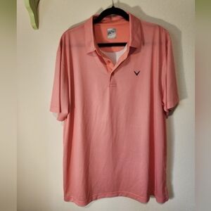 Callaway Coral Check Short Sleeveโ Golf Polo Opti-Dri XL